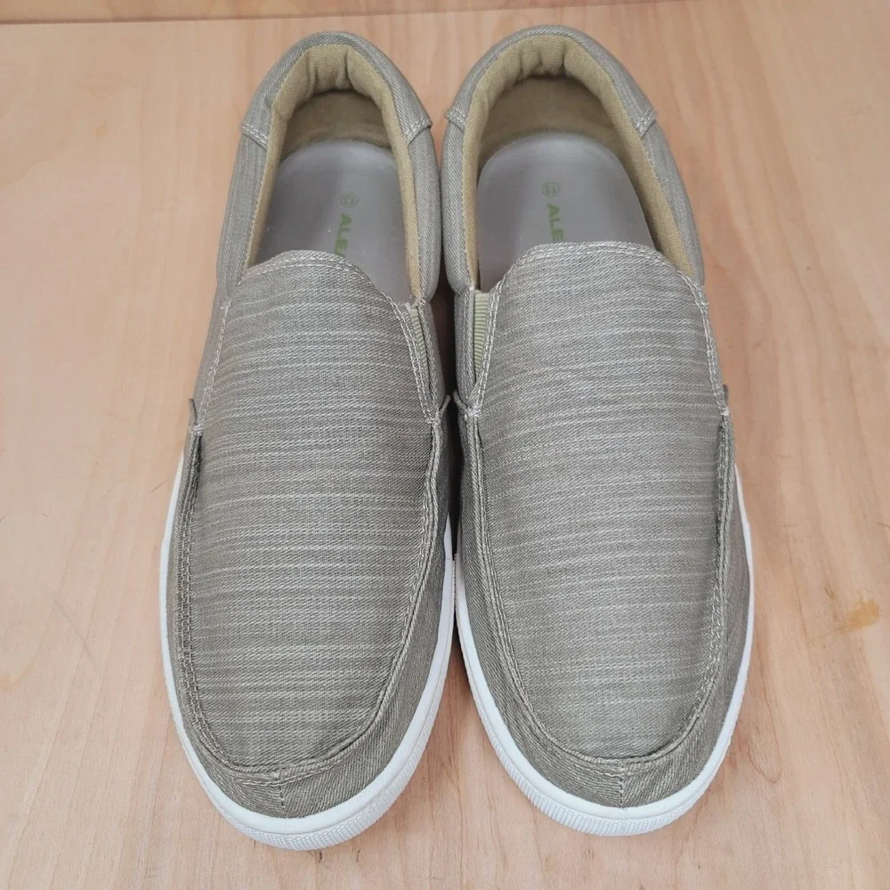 ALEADER Men's Loafers Sz 13 M Khaki Canvas Slip On Shoes Casual